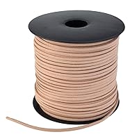 100 Yards Suede Cord, Leather Cord 2.6mm x 1.5mm Suede Lace Faux Leather Cord with Roll Spool for Bracelet Necklace Beading DIY Handmade Crafts Thread (Brown)
