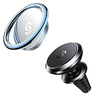 Phone Ring Holder 360 Degree Rotation and Magnetic Phone Car Mount Car Phone Holder for Air Vent
