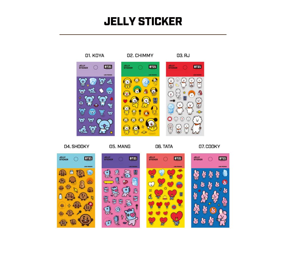 Mua BT21 Jelly Sticker [BT21 Official Goods] Jelly Stickers ...