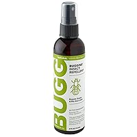 Buggins Natural Insect Repellent, DEET-Free, Repels Gnats & Flies, Plant Based, Vanilla Mint & Rose Scent, 4-oz