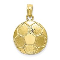 10k Gold Soccer Ball Pendant Necklace 2 d and Engraveable Measures 20x13mm Wide Jewelry for Women