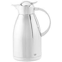Alfi Albergo 2.0 Liter Top Therm Vacuum Insulated Carafe for Hot and Cold Beverages, Stainless Steel (AS2720SS2)