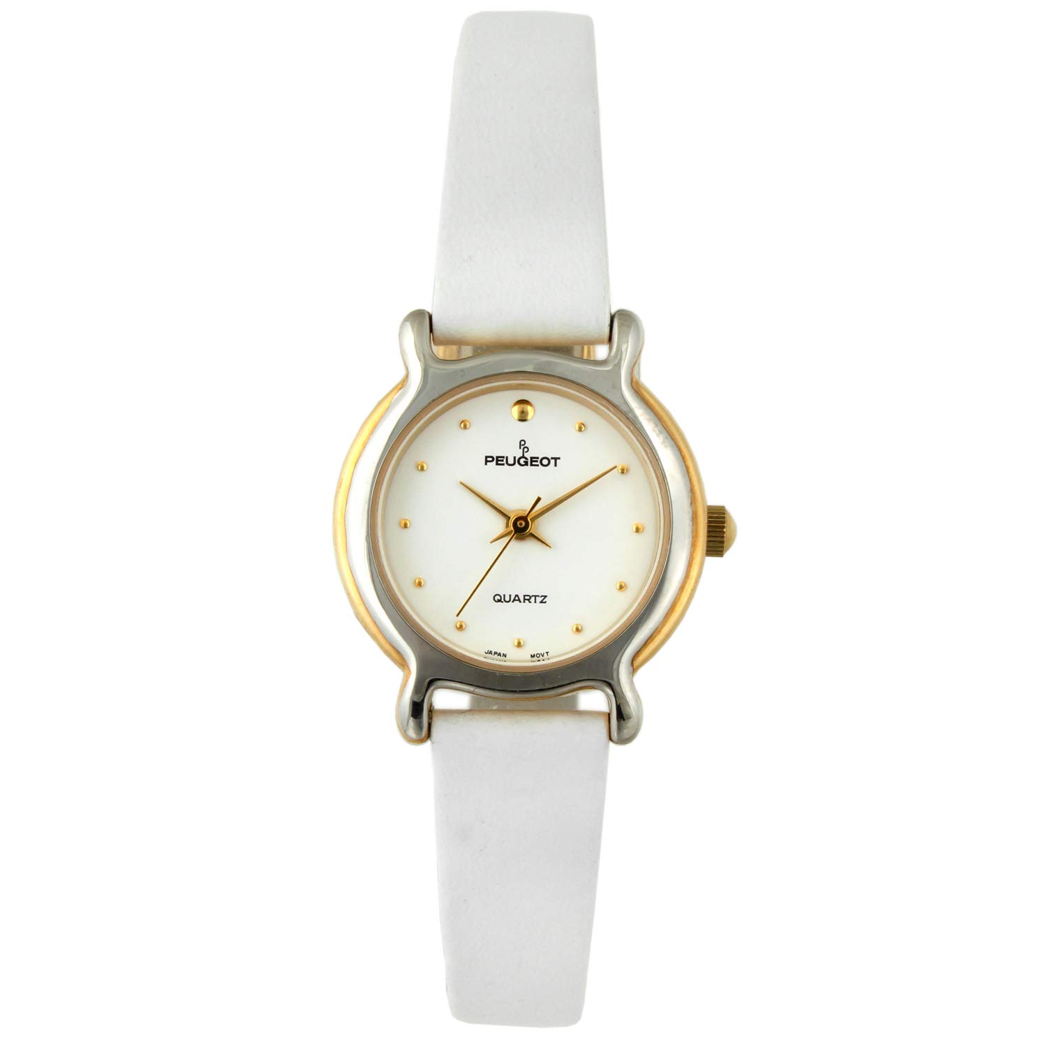 Peugeot Women White Summer Wrist Watches with Leather Wrist Bands