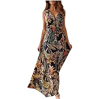 Women Long Sleeve Dresses Floral Dresses for Women High Neck Chiffon Beach Hawaiian Cardigan Maxi Long Dresses 2024