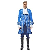 The Beast Costume Prince Beauty Costume Blue Uniform Halloween Cosplay Costume Gentlemen Suits