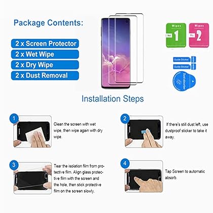 Galaxy S10e Screen Protector and Camera Lens Screen protector Fingerprint ID Compatible Easy installation Scratch Resistant 9H Full Coverage Tempered Glass Screen Protector for Samsung Galaxy S10e【2+1 Pack】