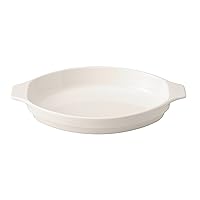 Banko Ware Au Gratin Dish, Large, Diameter Approx. 11.8 inches (30 cm), Heat Resistant, Ceramic, Oven Safe, Microwave Safe, Dishwasher Safe, Stackable, White, Made in Japan