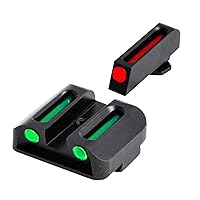 Fiber-Optic Handgun Night Sight | Compact Durable Snag-Resistant High-Visibility Red Front & Green Rear Sight for Handguns