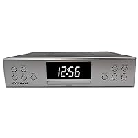 PROSCAN Under Cabinet Clock Radio, Music System with Bluetooth Streaming and FM Radio, Silver
