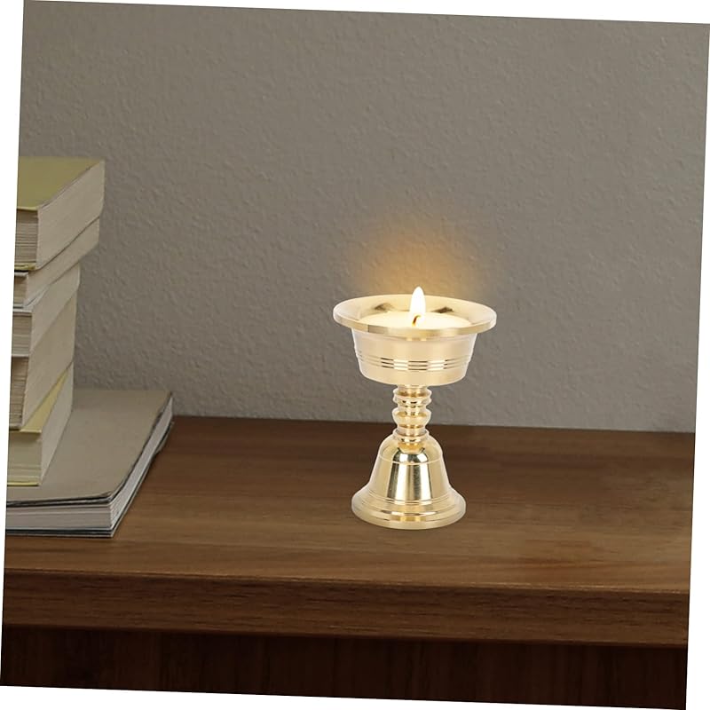 Mua Outanaya Butter Lamp Desktop Decor Brass Candlestick Holders ...