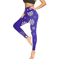 Christmas Yoga Leggings for Women 2023 High Waist Tummy Control Xmas Snowflake Fashion Tight Pants Workout Gym Pant