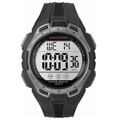 Marathon by Timex Men's TW5K94600 Digital Full-Size Black/Silver-Tone Resin Strap Watch