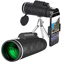Magnifier 40x60 Monocular Telescope, Waterproof Monocular - BAK4 Prism Monocular Scope with Holder & Tripod for Watching Wildlife Scenery Hiking Camping