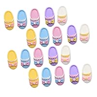 20pcs Dollhouse Slippers Jewelry Making Beads Paper Mache Animals Micro Landscape Decoration Slippers for Kids Doll House Flatback Charms Scrapbooking Ornament Key Chain Resin Mini