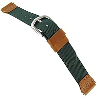 14mm Green Nylon Tan Brown Water Resistant Leather Fits Timex Expedition Ladies WatchBand