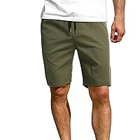 Men's Solid Color Drawstring Lightweight Loose Athleisure Shorts Band 1