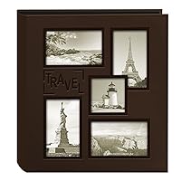 Pioneer Photo Albums Collage Frame Embossed Travel Photo Album, Brown 12x12 Inches
