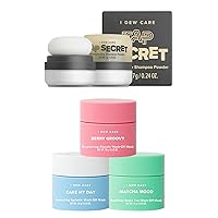 I DEW CARE Dry Shampoo Powder - Tap Secret, 0.27 Oz + Mini Scoops | Wash Off Face Mask Skin Care Trio Bundle