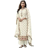 Engagement Party Wear Pakistani Style Stitched Palazzo Salwar Kameez with Dupatta Suits