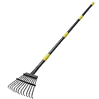 Rake for Leaves,Heavy Duty Garden Small Leaf Rake for Lawns,73 Inch Long 8.5 Inch Wide Adjustable 11 Tines Sturdy Metal Yard Rake with Non-Slip Comfort Handle…