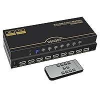 DGODRT 8×1 HDMI Switch 8 in 1 Out, 8 Port 4K HDMI Switcher Selector Box with IR Remote Control, Support 4K@30Hz Ultra HDR HDCP 3D 1080P for Xbox PS4 PC Laptop