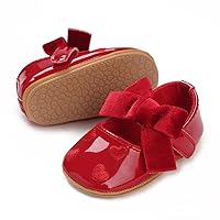 COSANKIM Baby Girls Mary Jane Shoes Soft Sole Infant Shoes Bowknot Princess Wedding Non Slip Toddler First Walker Crib Dress Shoes