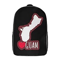 Love Heart Guam 17 Inches Unisex Laptop Backpack Lightweight Shoulder Bag Travel Daypack