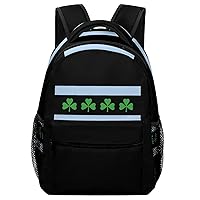 Chicago Irish Flag Unisex Laptop Backpack Lightweight Shoulder Bag Travel Daypack