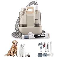 Dog Hair Vacuum & Dog Grooming Kit, Pet Grooming Vacuum for Shedding Pet Hair, 2.5L Dust Cup, 7 Pet Grooming Tools, Nail Grinder, Home Cleaning