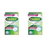 Polident Smokers Denture Cleanser Tablets - 120 Count (Pack of 2)