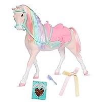 Glitter Girls – 14-inch Toy Horse – Rainbow Mane & Pink Tail – Removable Saddle, Blanket & Brush – Doll Horse Accessories – Kids 3 Years + – Twinkle, Large
