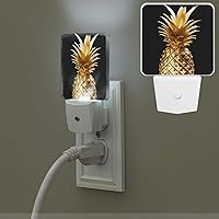 Bright Plug in Night Light Gold Pineapple NightLights Plug into Wall Dusk to Dawn Sensor Soft White Automatic Night Light for Bathroom Hallway