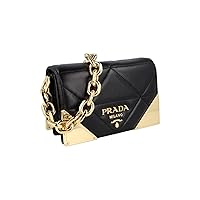 Prada Women's 1BD333 Black Leather Shoulder Bag