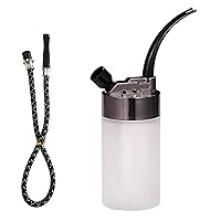 Portable Hookah 2.0 Set with Hose - Mini Handheld Shisha, Perfect for Car Travel - Easy to Clean with Glass Cylindrical Design