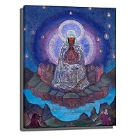 Mother of the World By Nicholas Roerich Print Poster Vintage Posters Canvas Wall Art Artwork Picture for Office Home Wall Decor Cuadros (1-Unframed,8inx10in)