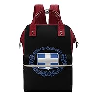 Coat of Arms of Greece Multifunction Diaper Bag Backpack Large Capacity Travel Back Pack Waterproof Mommy Bags