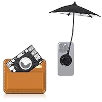 Phone Umbrella+ for AirTag Wallet Holder：Magnetic Phone Umbrella for Sun with Card Case for AirTag Wallet Holder