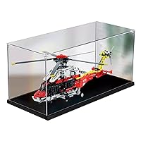 Acrylic Display Case Compatible with Lego 42145 Rescue Helicopter, Protective, Dustproof Display Case Gift Model, Clear, (Display Case Only) (2mm)