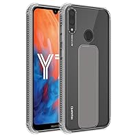 Case Compatible with Huawei Y7 2019 / Y7 Prime 2019 in Grey - Protective Cover Made of Flexible TPU Silicone with Holder and Stand Function