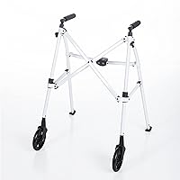 Able Life Space Saver Walker, Lightweight and Foldable Rolling Walker for Adults, Seniors, and Elderly, Compact Travel Walker with 6-inch Wheels and Ski Glides for Mobility Support, Vivid White