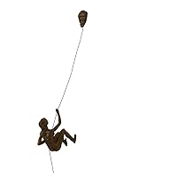 1x Bronze Female Climber with Rock Nail-Caps Left-Arm-Up Climbing Lady Wall Hanging Climbing Woman Sculptures in Rock Climber Girl Ornament Outdoor & Indoor Decor Statue Abseiling