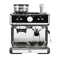 20 Bar Espresso Machine with Grinder, Coffee Maker with Steam Milk Frother, Professional Espresso Maker and Cappuccino Machine with Removable Water Tank, Gift for Men Women