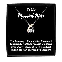 I'm Sorry Married Man Necklace Funny Reconciliation Gift For Geek Homepage Of Relationship Start Over Pendant Sterling Silver Chain With Box