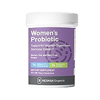 Herman Organic Vegan Women's Probiotic for Vaginal Health - Probiotics for Odor, Infection, UTIs, & Fertility - 3 Probiotic Classes & 14 Strains for Ultimate Strength