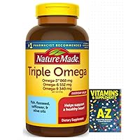 Nature Made Triple Omega 3 6 9, Fish Oil as Ethyl Esters and Plant-Based Oil170 Softgels, 85 Day Supply*Better Guide Vitamins Supplements