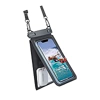 Double Space Waterproof Phone Pouch Floating Phone Case with Lanyard Cruise Essentials Cellphone Mobile Smartphone Cover Up to 6.7