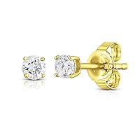 Natalia Drake 14K White or Yellow Gold 1/5-1/4 Cttw Tiny Diamond Stud Earrings for Women or Men Color HI/Clarity I2
