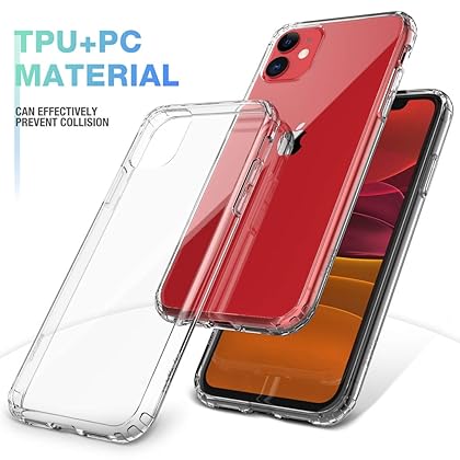 Mkeke Compatible for iPhone 11 Case, Clear Shock Absorption Bumpers Cases for 6.1 Inch