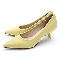Women's Low Kitten Heel Pumps Classic Fashion Dress Pumps Simple Heeled Shoes for Office Work