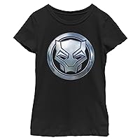 Marvel Girl's Black Panther Sigil Metal T-Shirt